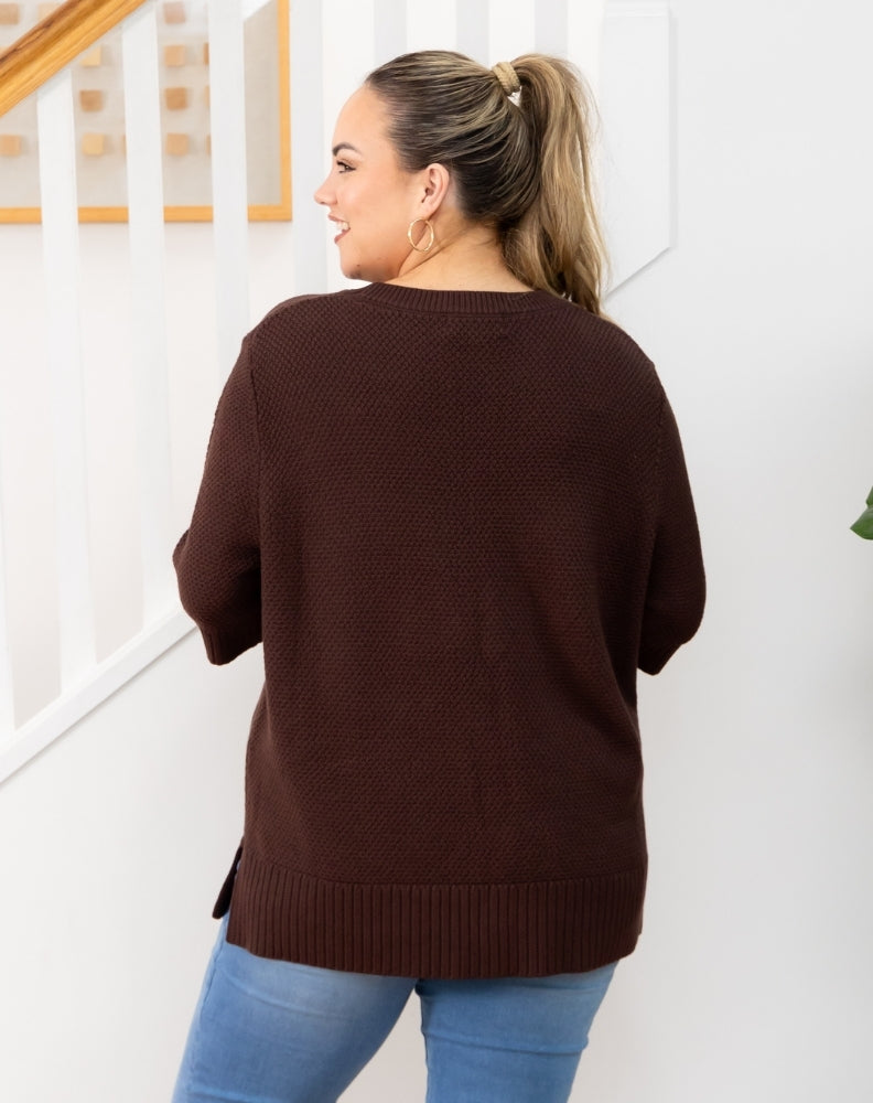 Maisie Cotton Knit - Chocolate