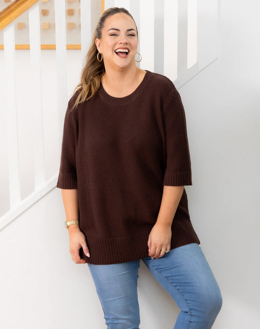 Maisie Cotton Knit - Chocolate