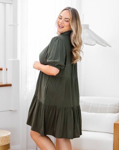 Taylor Shirt Dress - Khaki