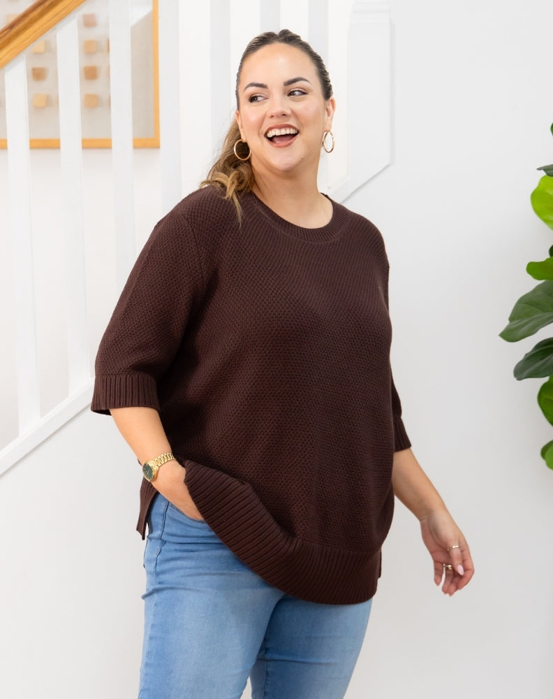 Maisie Cotton Knit - Chocolate