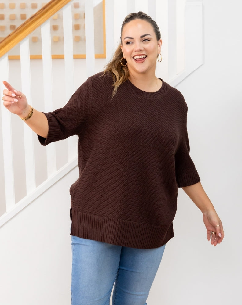 Maisie Cotton Knit - Chocolate