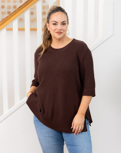 Maisie Cotton Knit - Chocolate