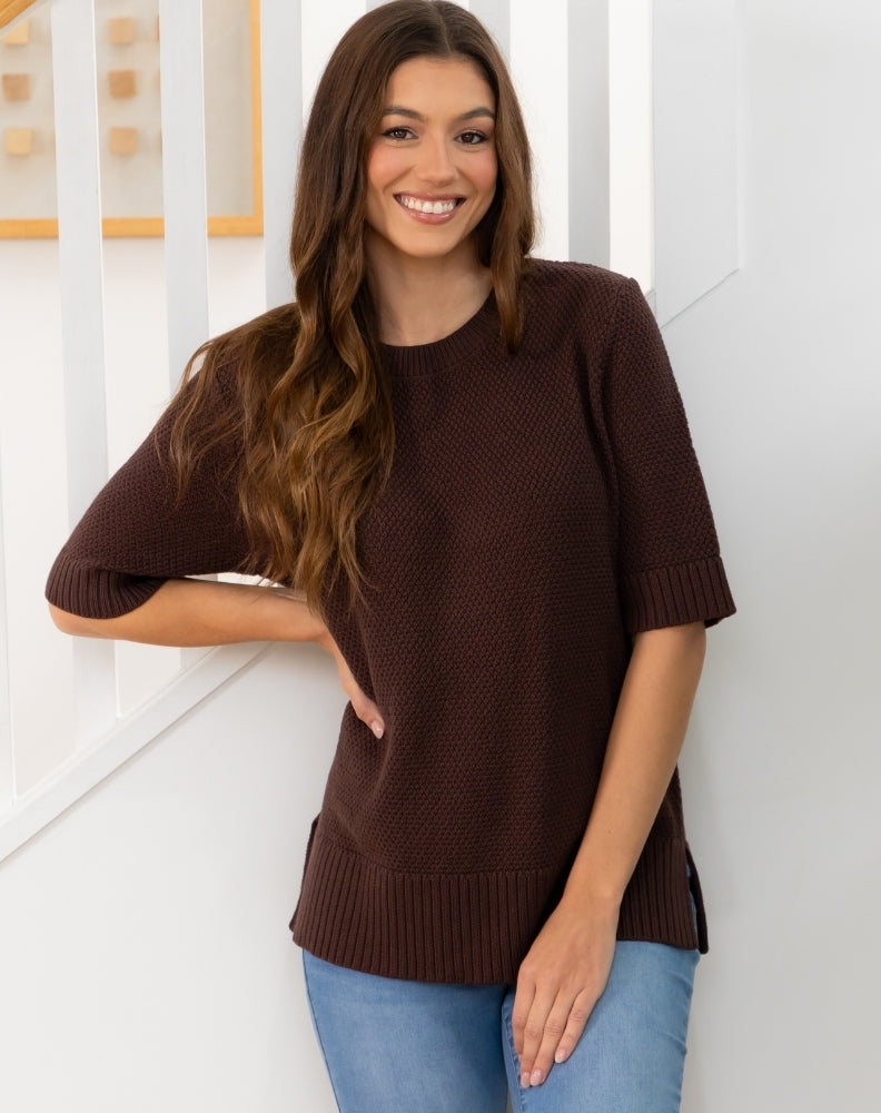 Maisie Cotton Knit - Chocolate