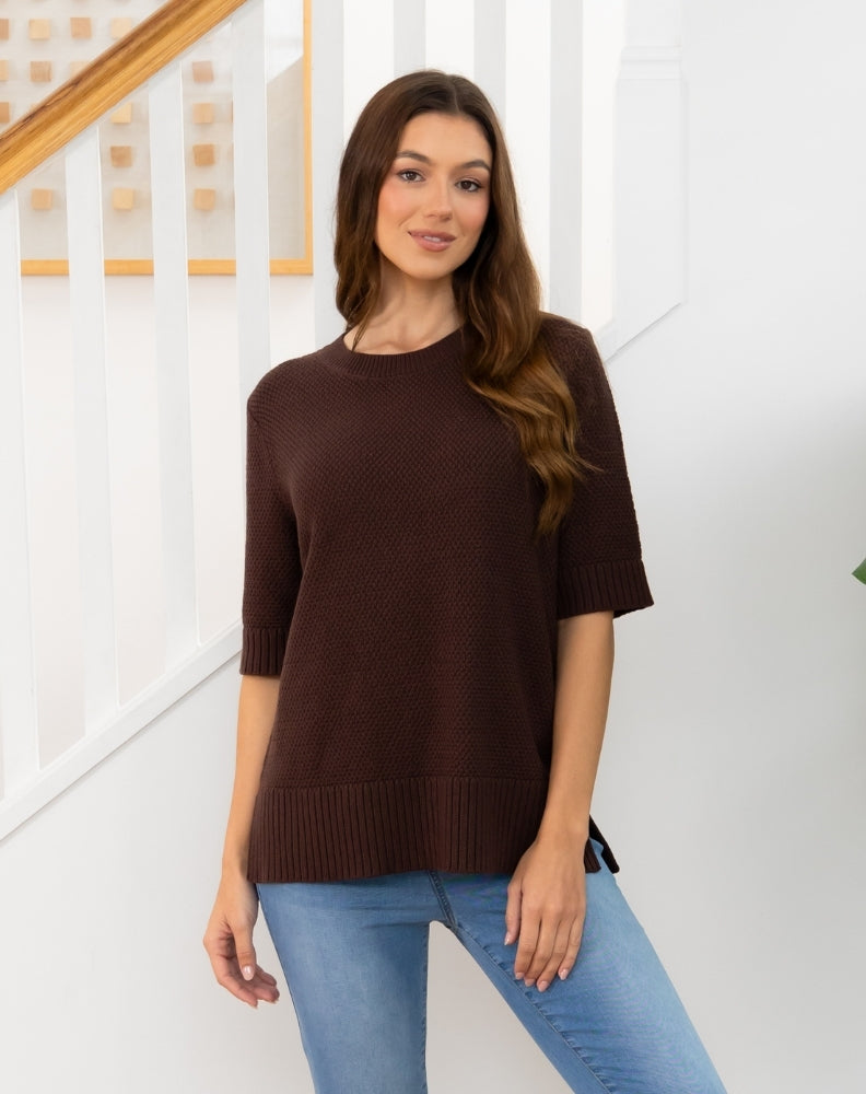 Maisie Cotton Knit - Chocolate