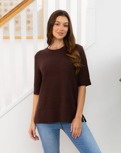 Maisie Cotton Knit - Chocolate
