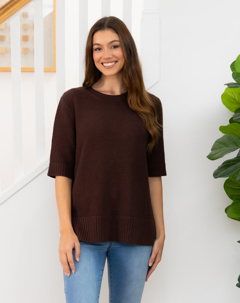 Maisie Cotton Knit - Chocolate