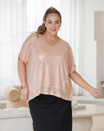 Dolly Sparkle Top - Beige