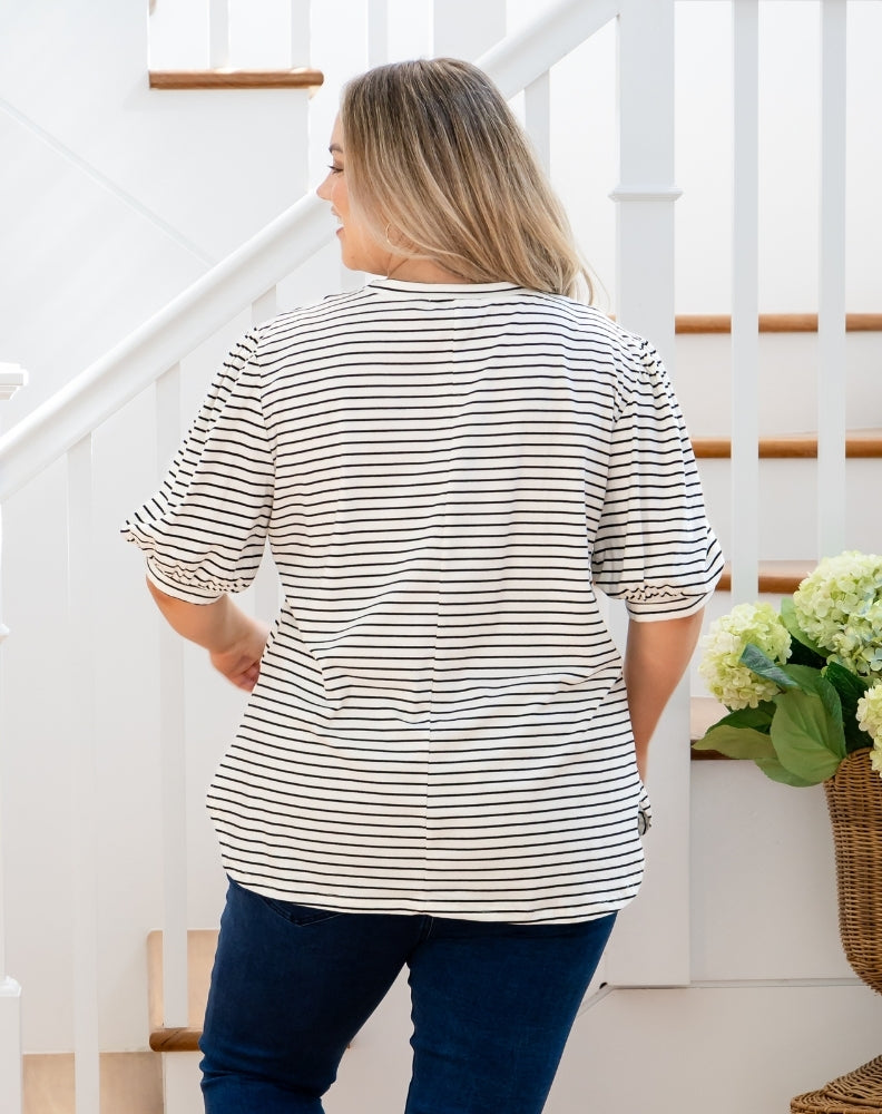 Phoebe Puff Sleeve Tee - White