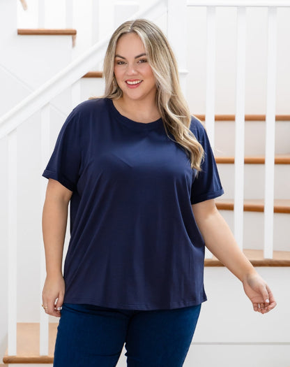 Cuff Tee - Navy