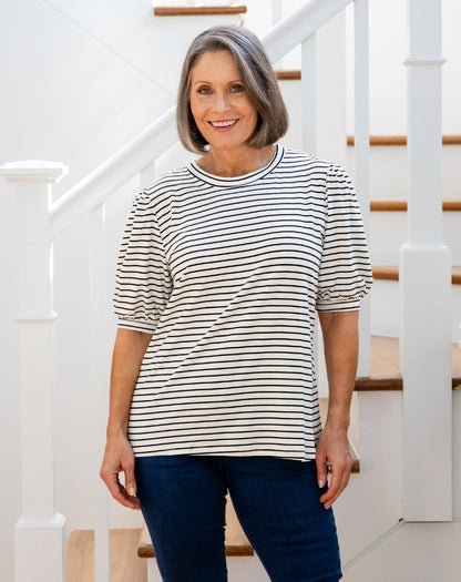 Phoebe Puff Sleeve Tee - White