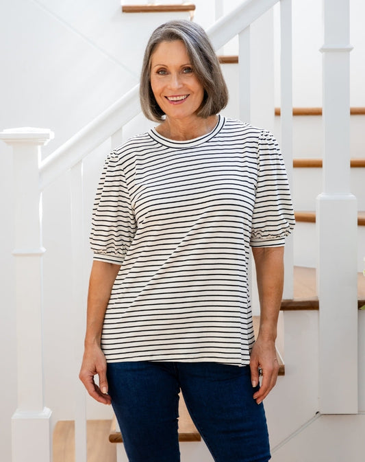 Phoebe Puff Sleeve Tee - White