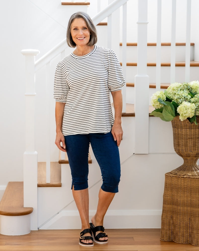 Phoebe Puff Sleeve Tee - White