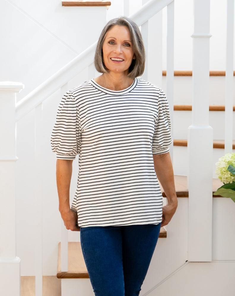Phoebe Puff Sleeve Tee - White