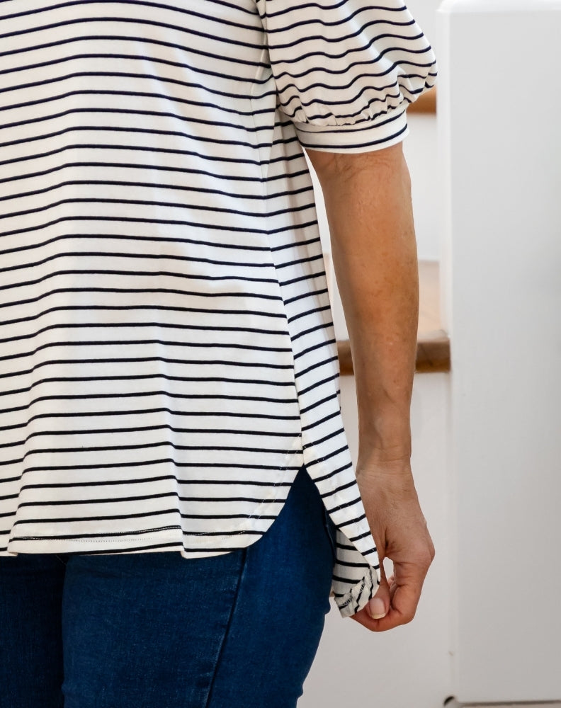 Phoebe Puff Sleeve Tee - White