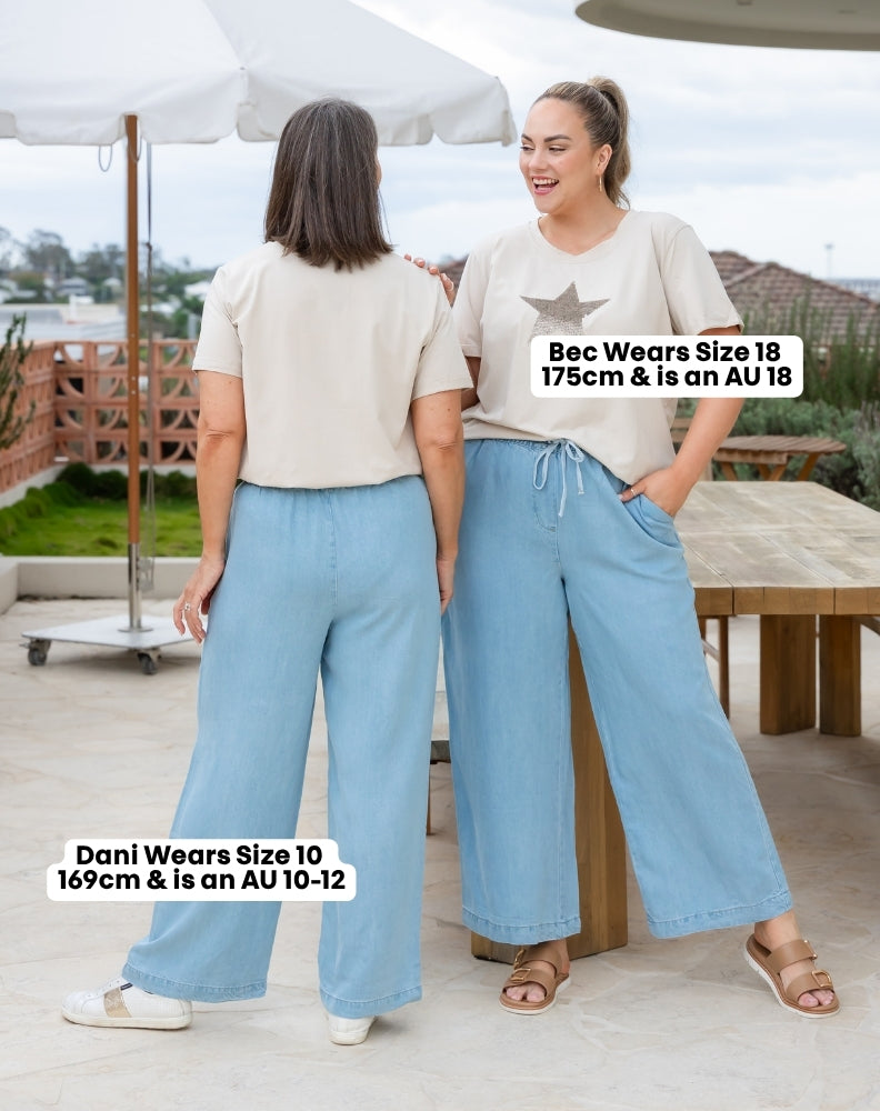 Victoria Chambray Flared Jean