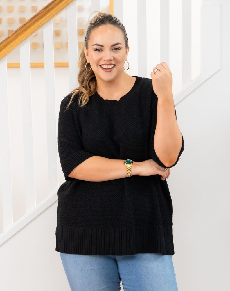 Maisie Cotton Knit - Black
