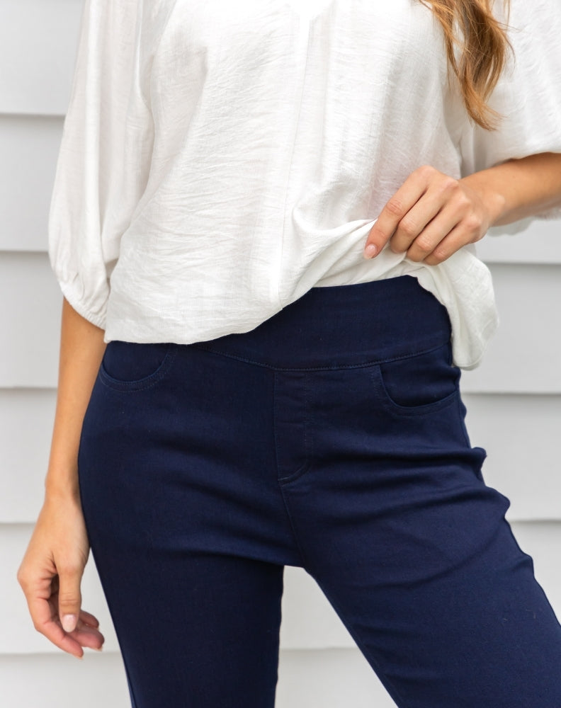 Slip On Canvas Jean - Navy