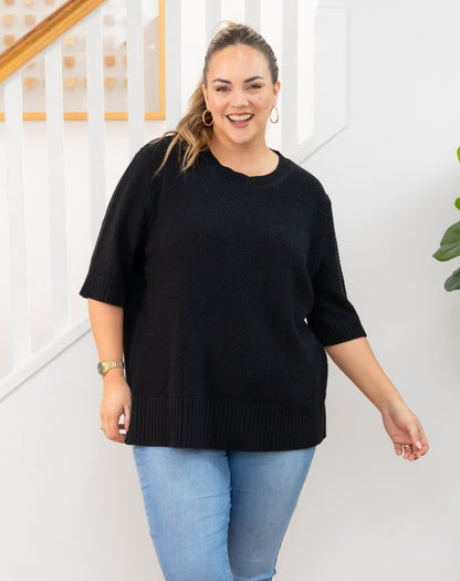 Maisie Cotton Knit - Black