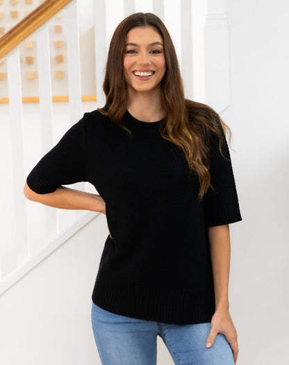 Maisie Cotton Knit - Black