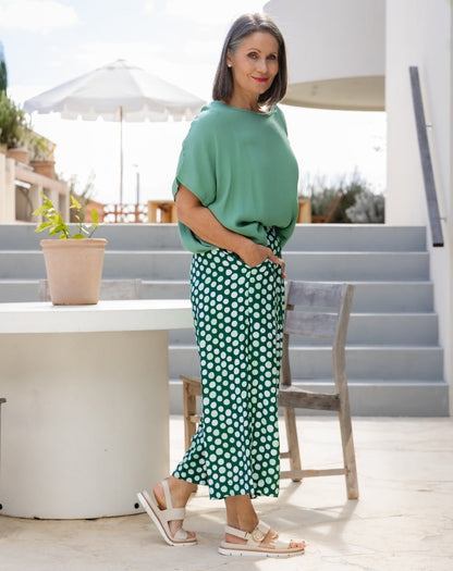 Bonnie Crop Pants - Olive Spot