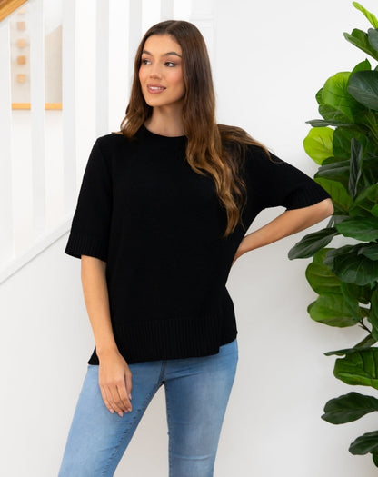 Maisie Cotton Knit - Black