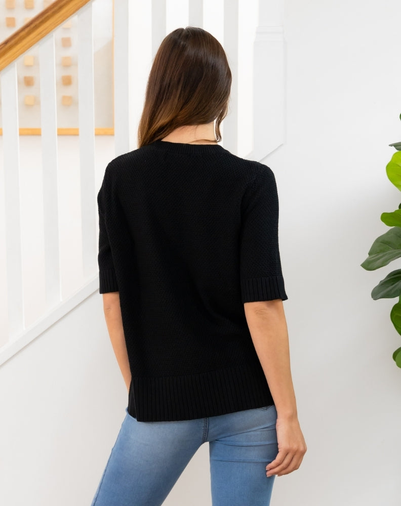 Maisie Cotton Knit - Black