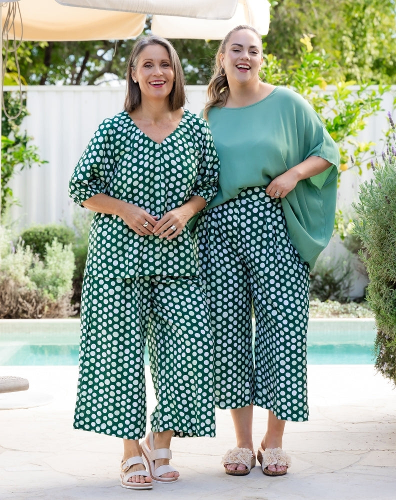 Bonnie Crop Pants - Olive Spot