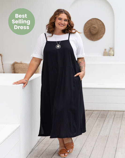 Apron Dress -Black
