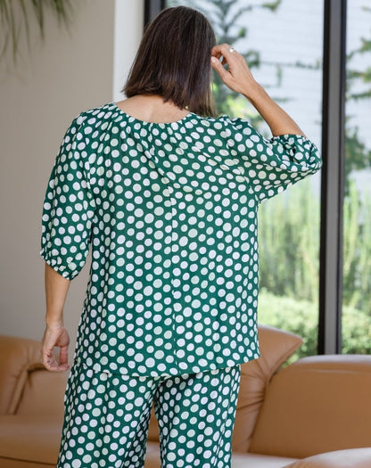 Lucy Top - Olive Spot
