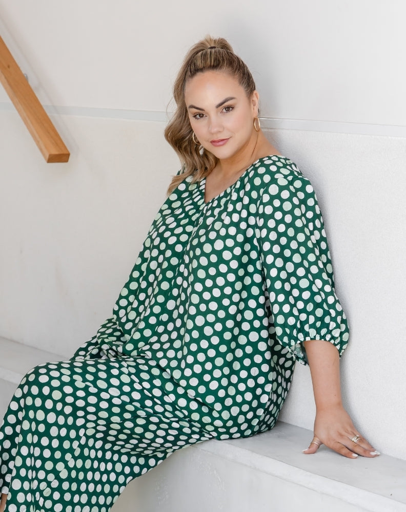 Lucy Top - Olive Spot