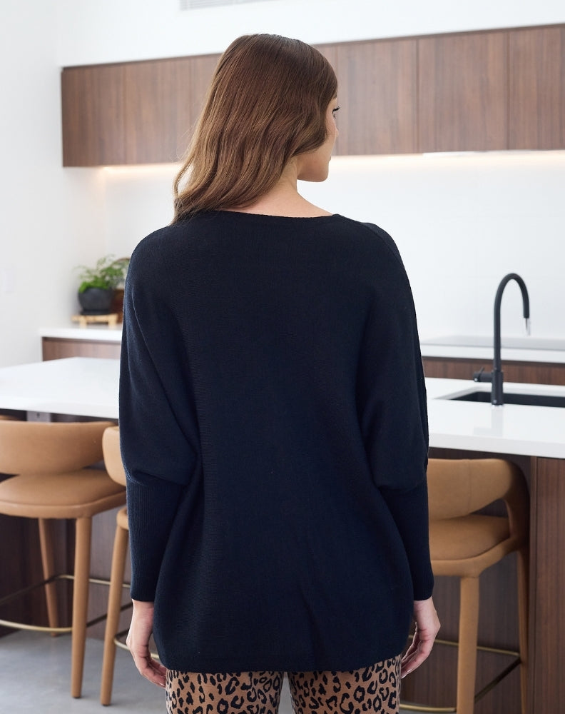 Bella-Button-Knit-Black-Back