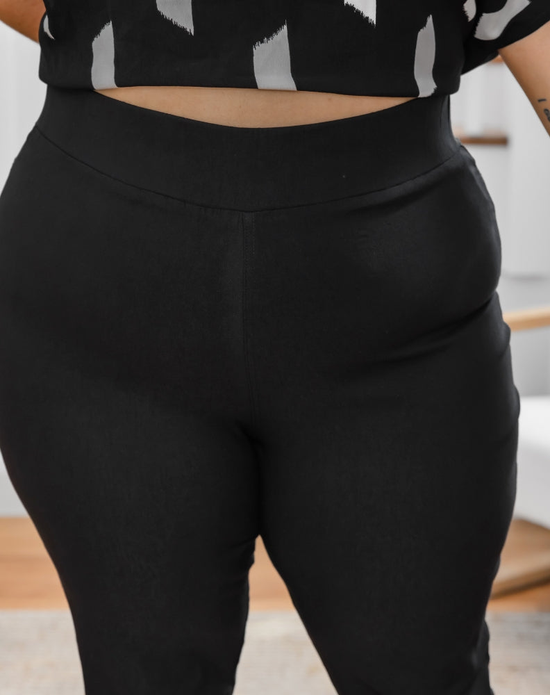 Checked Leggings - Black