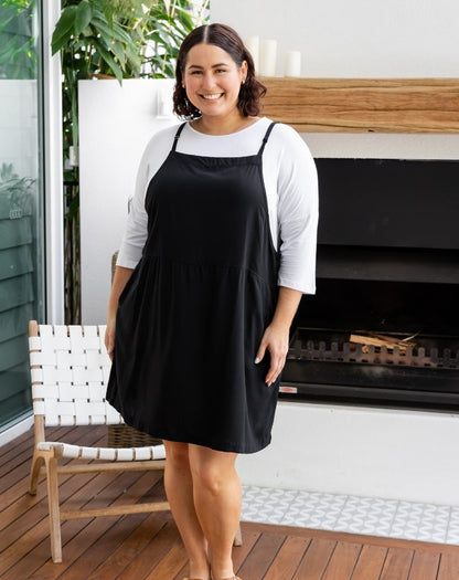 Rayon Pinafore -Black