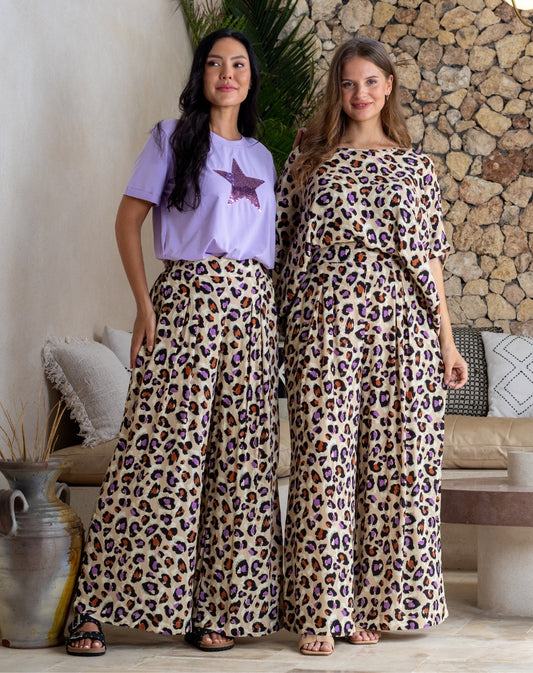 Bonnie Pant - Purple Leopard