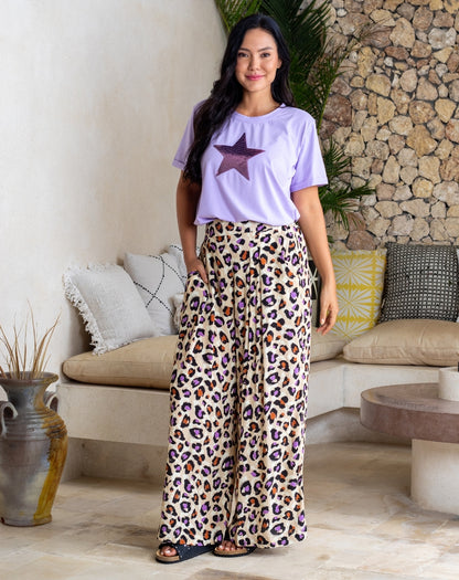 Bonnie Pant - Purple Leopard