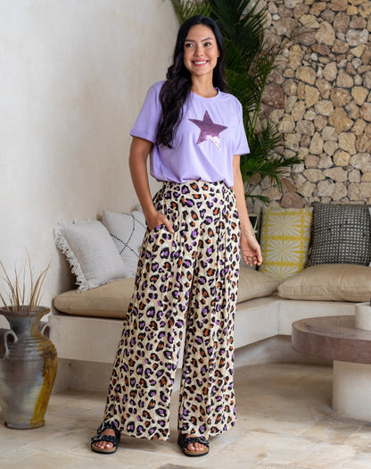 Bonnie Pant - Purple Leopard