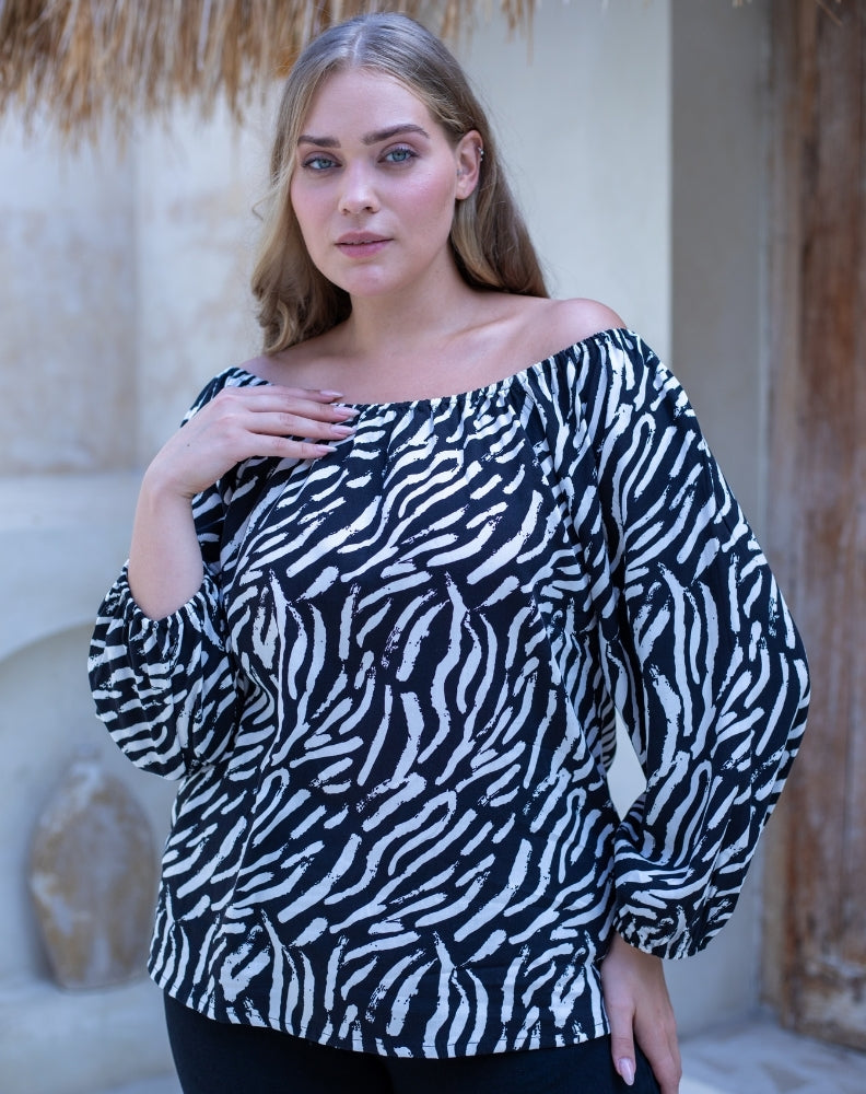 Byron Top - Abstract Zebra