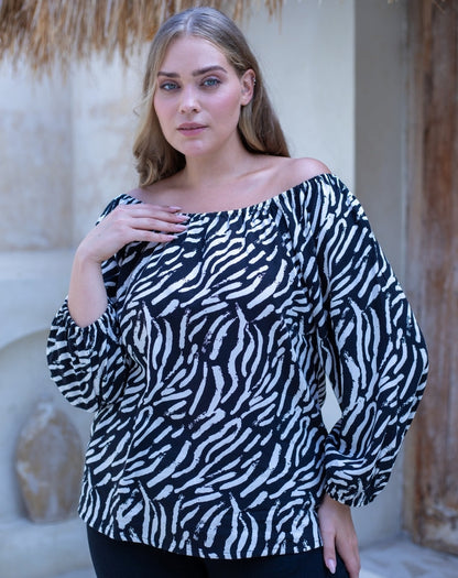 Byron Top - Abstract Zebra