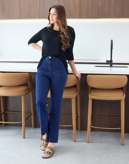 Flared Stretch Denim Jean