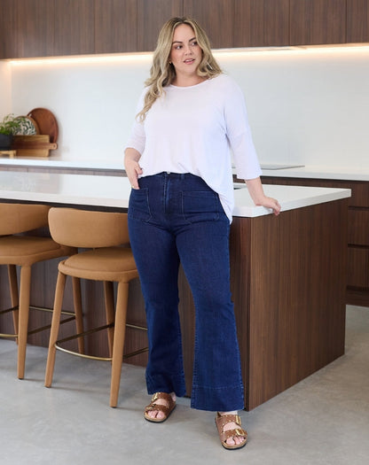 Flared Stretch Denim Jean