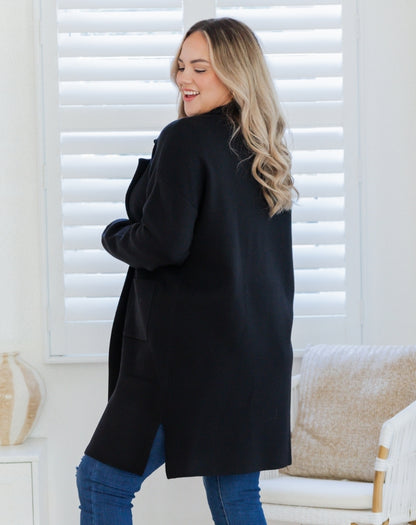 Chloe Knit Coatigan - Black