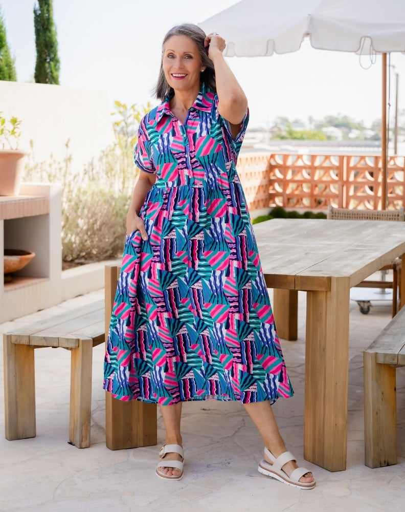 Elsie Dress - Kaleido Print