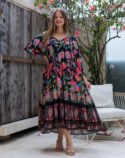 Jacinta Dress - Black Floral