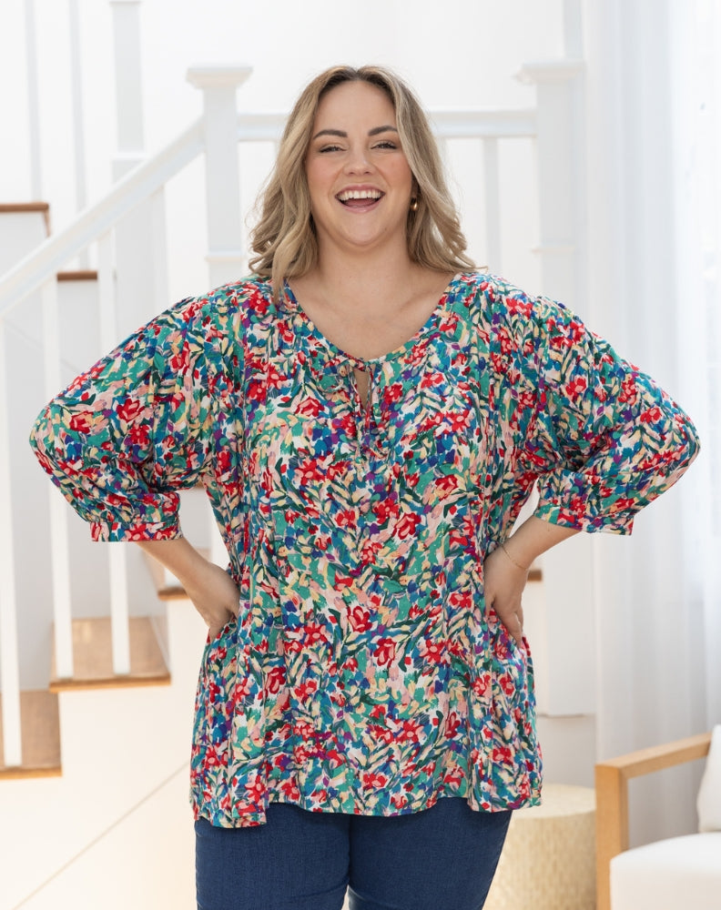 Noel Top - Multi Floral