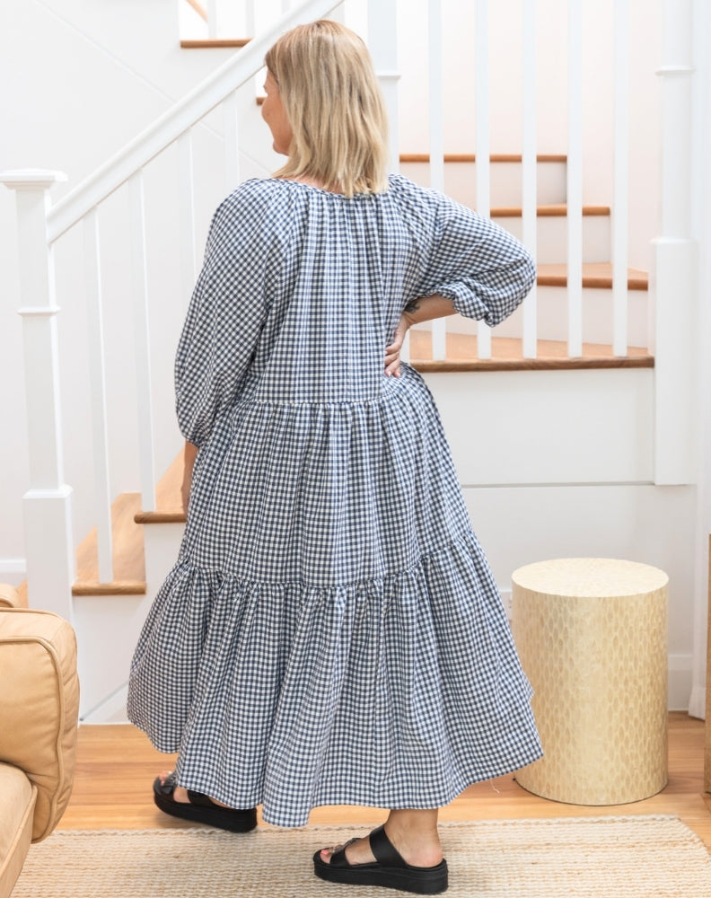 Freez_Amber_Dress_Navy_Gingham_Back