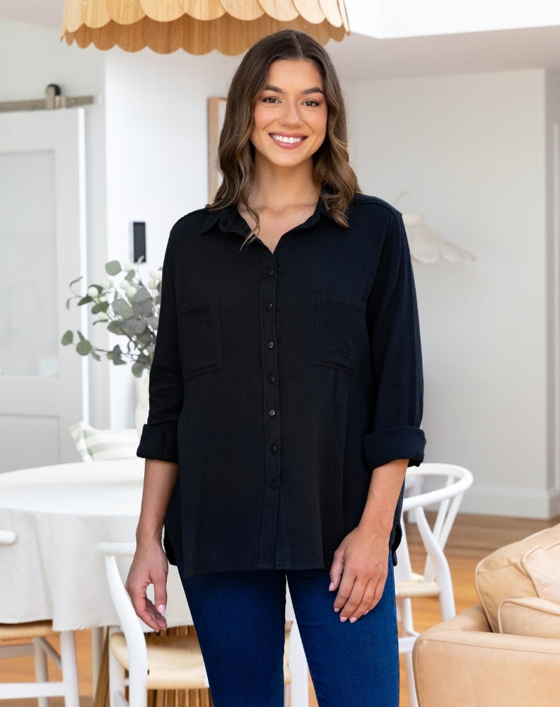 Cotton Shirt - Black