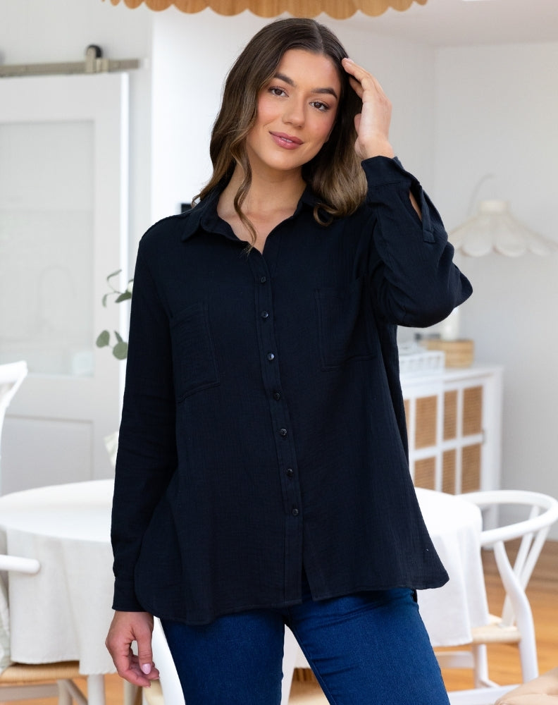 Cotton Shirt - Black