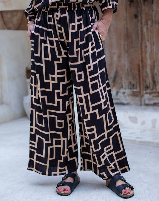 Morgan Pants - Beige Abstract