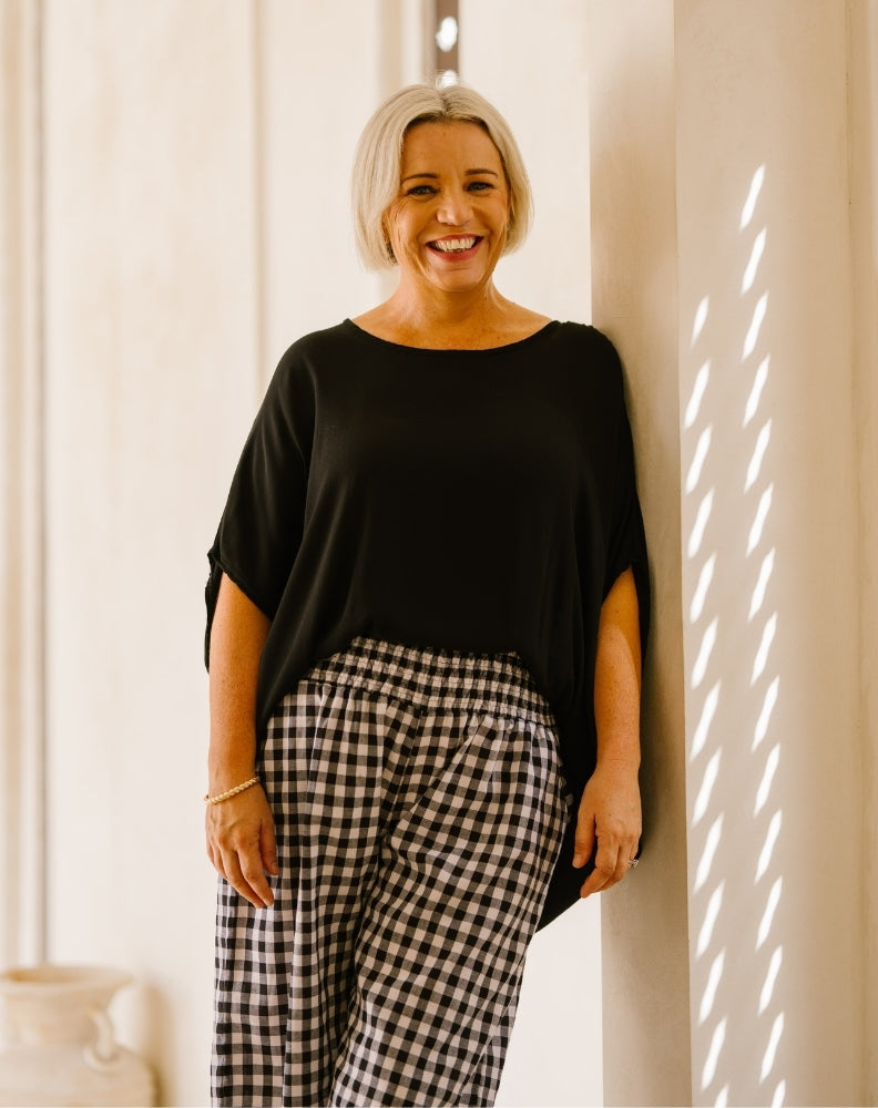 Petite-Black-Gingham-Pants