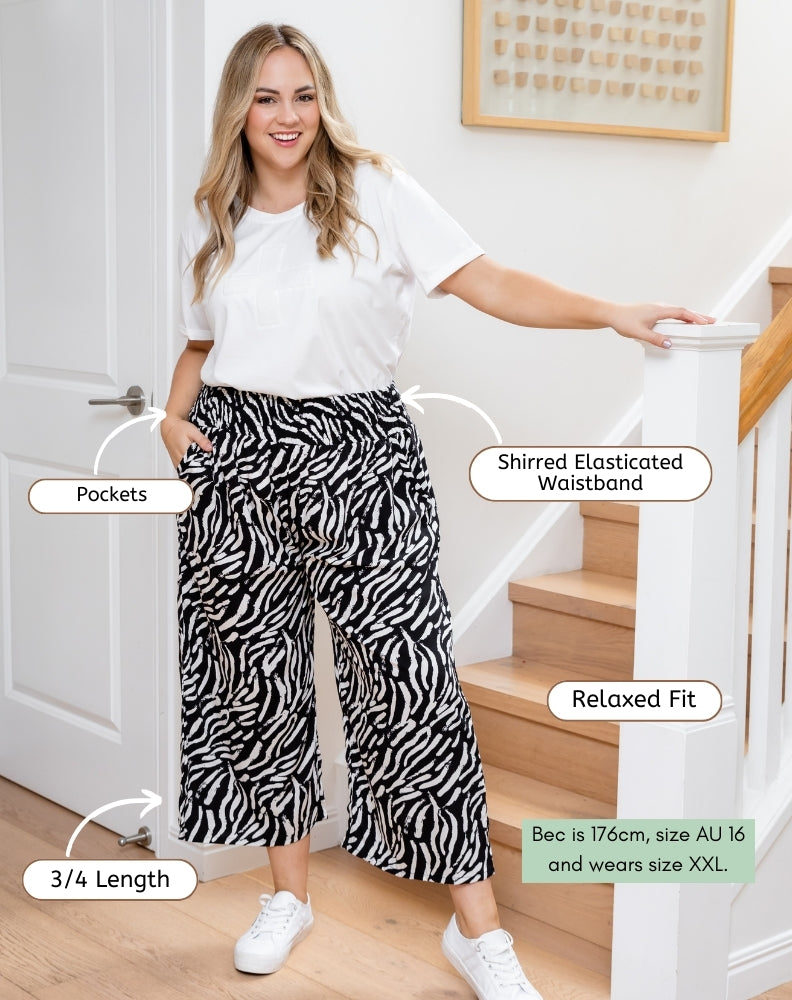 Iluka Pants - Abstract Zebra